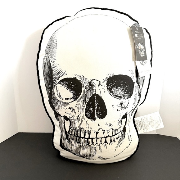 NWT CXL by Christian Lacroix Halloween Skull Shaped Pillow Cushion 22” x 17” - Picture 1 of 9